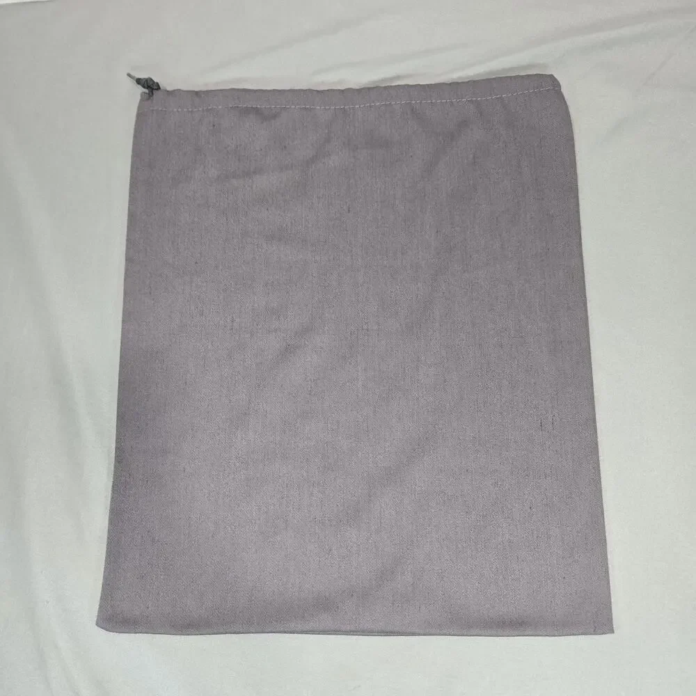 Brian Atwood Dust Bag Gray Mauve Cotton Drawstring Pouch 16x14